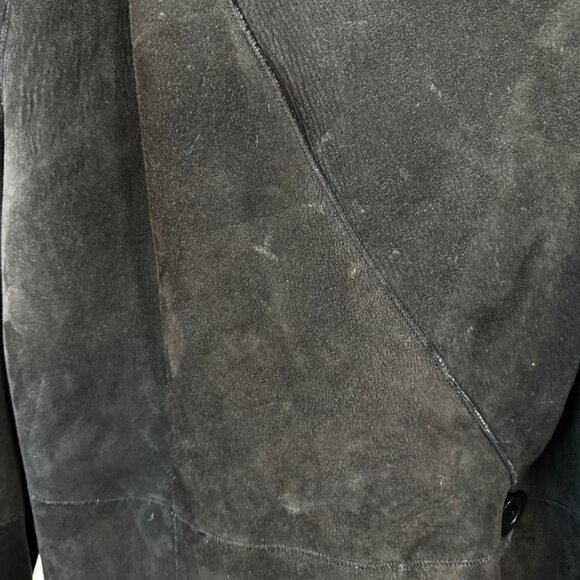 Blue Duck Women’s Coat M Genuine Shearling Fur Sheepskin Black READ - Picture 6 of 15